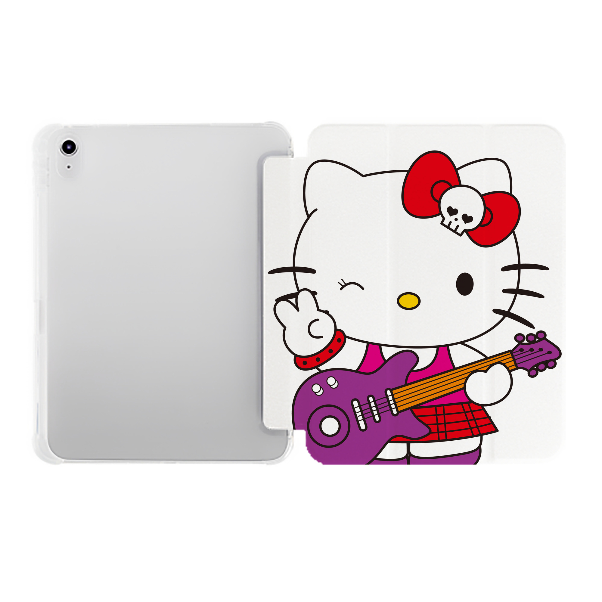 （画像用） Hello Kitty ハローキティ IPad ケース ペン収納付き 三つ折りスタンド PUレザー×シリコン 対応機種9.5/10.5/10.9インチ